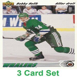 Bobby Holik Hartford Whalers NHL Hockey Card Collection - 3 Card Set